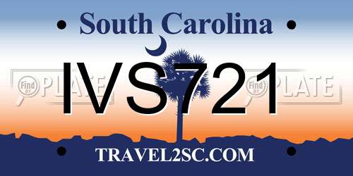 IVS721 South Carolina License Plate