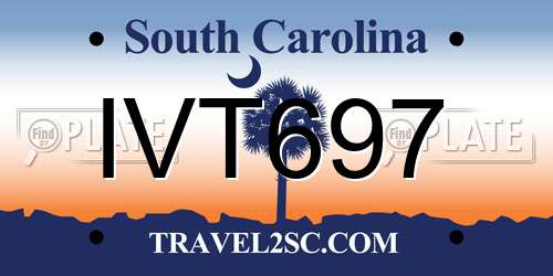 IVT697 South Carolina License Plate