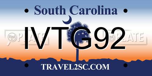 IVTG92 South Carolina License Plate