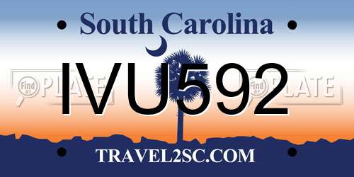 IVU592 South Carolina License Plate