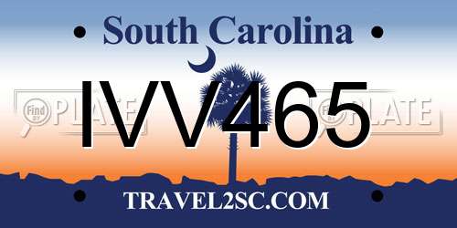 IVV465 South Carolina License Plate