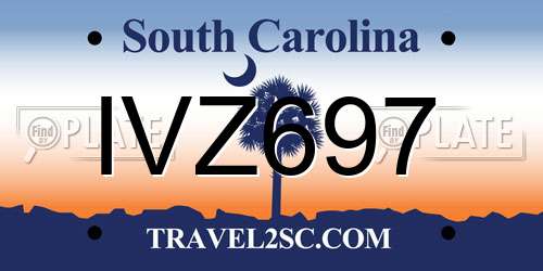 IVZ697 South Carolina License Plate