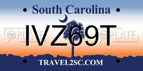 IVZ69T South Carolina License Plate