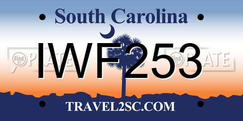 IWF253 South Carolina License Plate