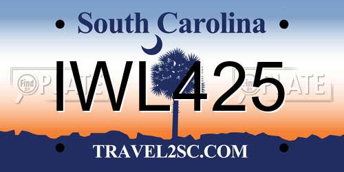IWL425 South Carolina License Plate