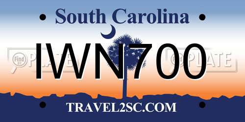 IWN700 South Carolina License Plate