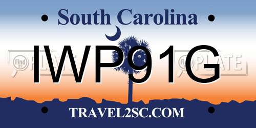 IWP91G South Carolina License Plate