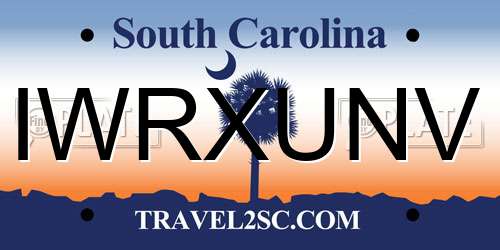 IWRXUNV South Carolina License Plate