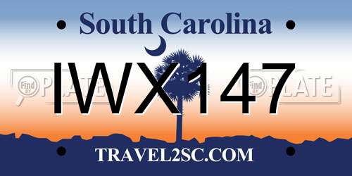 IWX147 South Carolina License Plate