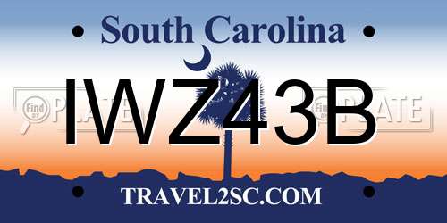 IWZ43B South Carolina License Plate