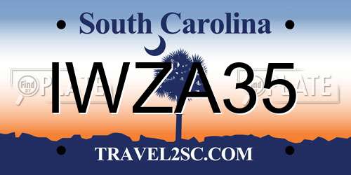IWZA35 South Carolina License Plate