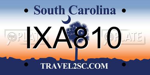 IXA810 South Carolina License Plate