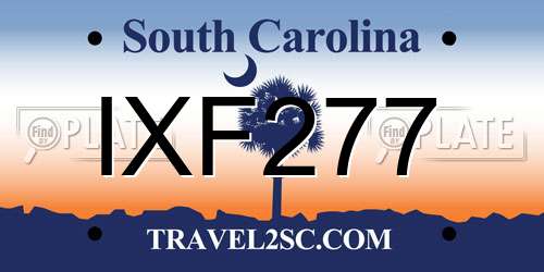 IXF277 South Carolina License Plate
