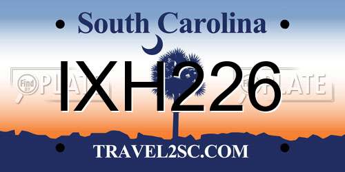 IXH226 South Carolina License Plate