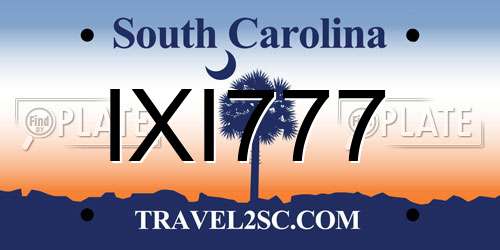 IXI777 South Carolina License Plate