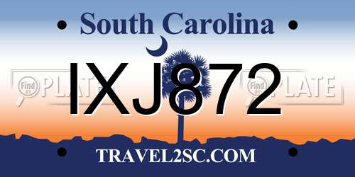 IXJ872 South Carolina License Plate