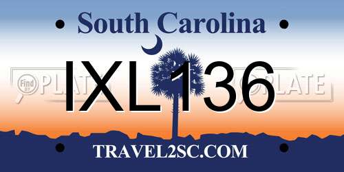 IXL136 South Carolina License Plate