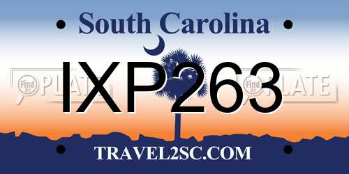 IXP263 South Carolina License Plate