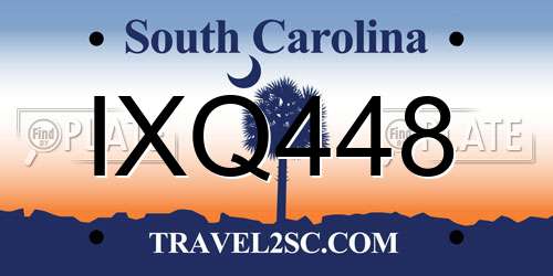 IXQ448 South Carolina License Plate