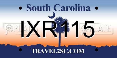 IXR115 South Carolina License Plate