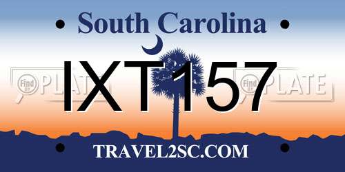IXT157 South Carolina License Plate