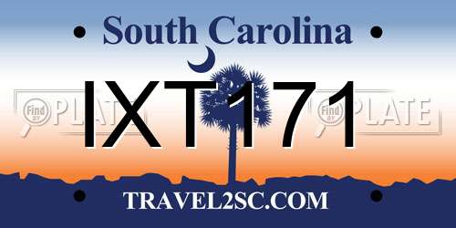 IXT171 South Carolina License Plate