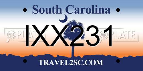 IXX231 South Carolina License Plate