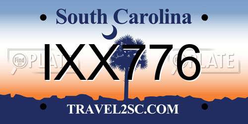 IXX776 South Carolina License Plate