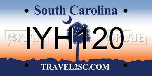 IYH120 South Carolina License Plate