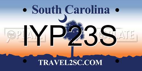 IYP23S South Carolina License Plate