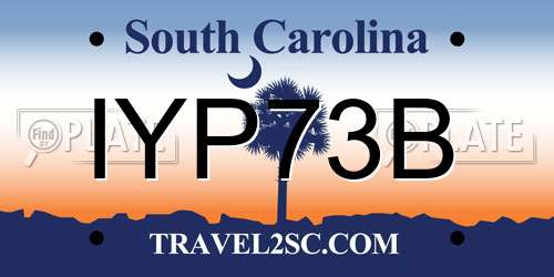 IYP73B South Carolina License Plate