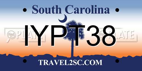 IYPT38 South Carolina License Plate