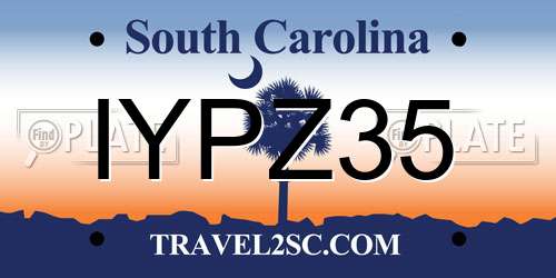 IYPZ35 South Carolina License Plate