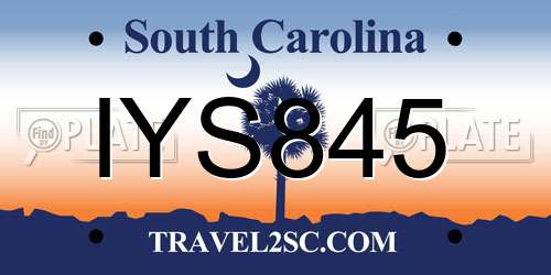 IYS845 South Carolina License Plate
