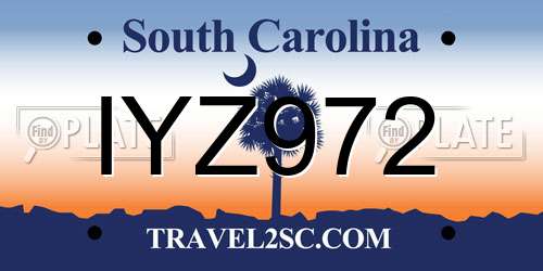 IYZ972 South Carolina License Plate