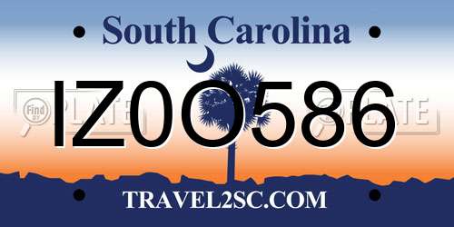 IZ0O586 South Carolina License Plate