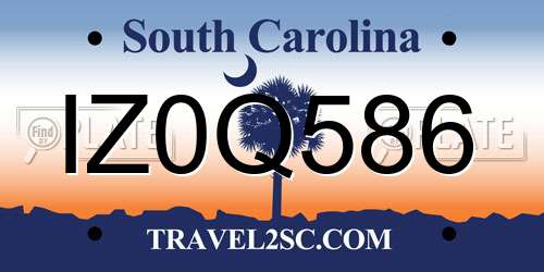 IZ0Q586 South Carolina License Plate
