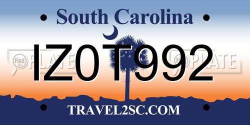 IZ0T992 South Carolina License Plate