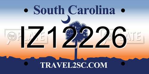 IZ12226 South Carolina License Plate
