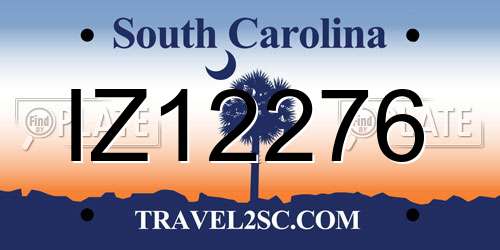 IZ12276 South Carolina License Plate