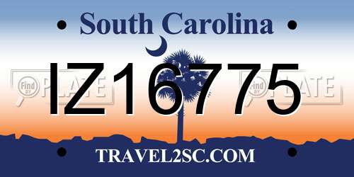 IZ16775 South Carolina License Plate