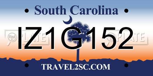 IZ1G152 South Carolina License Plate