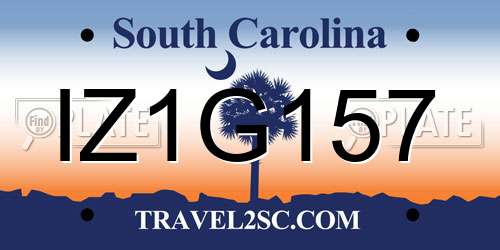 IZ1G157 South Carolina License Plate