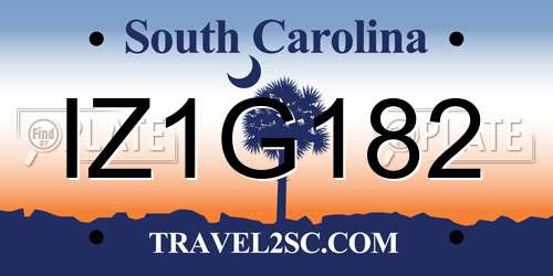 IZ1G182 South Carolina License Plate