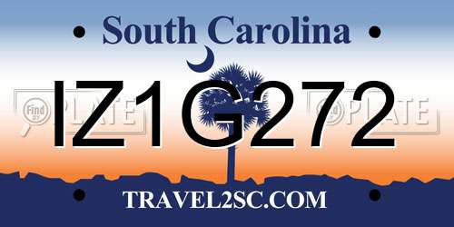 IZ1G272 South Carolina License Plate