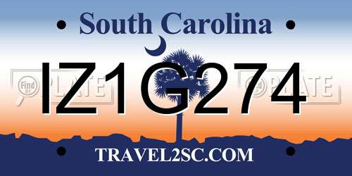 IZ1G274 South Carolina License Plate