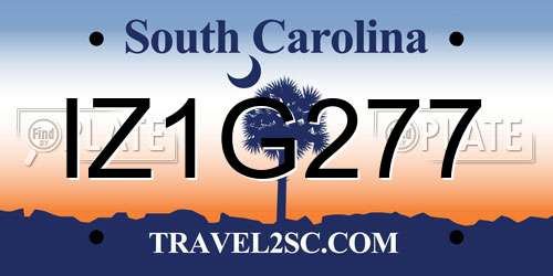 IZ1G277 South Carolina License Plate