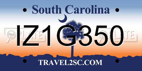 IZ1G350 South Carolina License Plate
