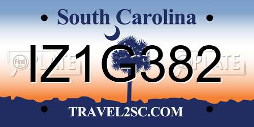 IZ1G382 South Carolina License Plate
