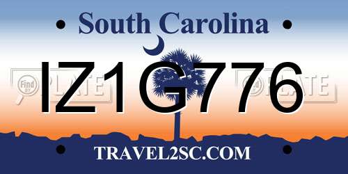 IZ1G776 South Carolina License Plate